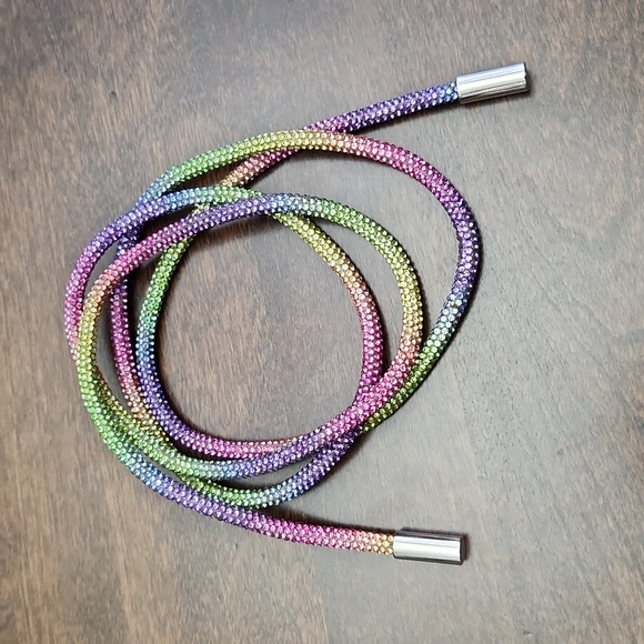 Rhinestone Drawstring Tube Ropes - Picture 5 of 11
